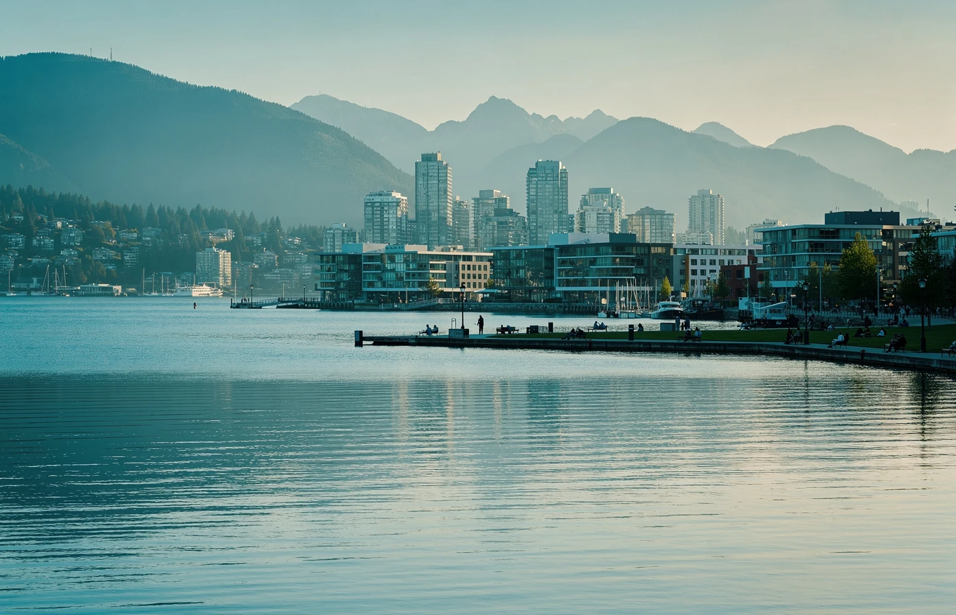 Vancouver skyline with mountains